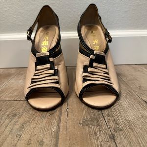 Gwen Stefani L.A.M.B. Leather peep toe heels